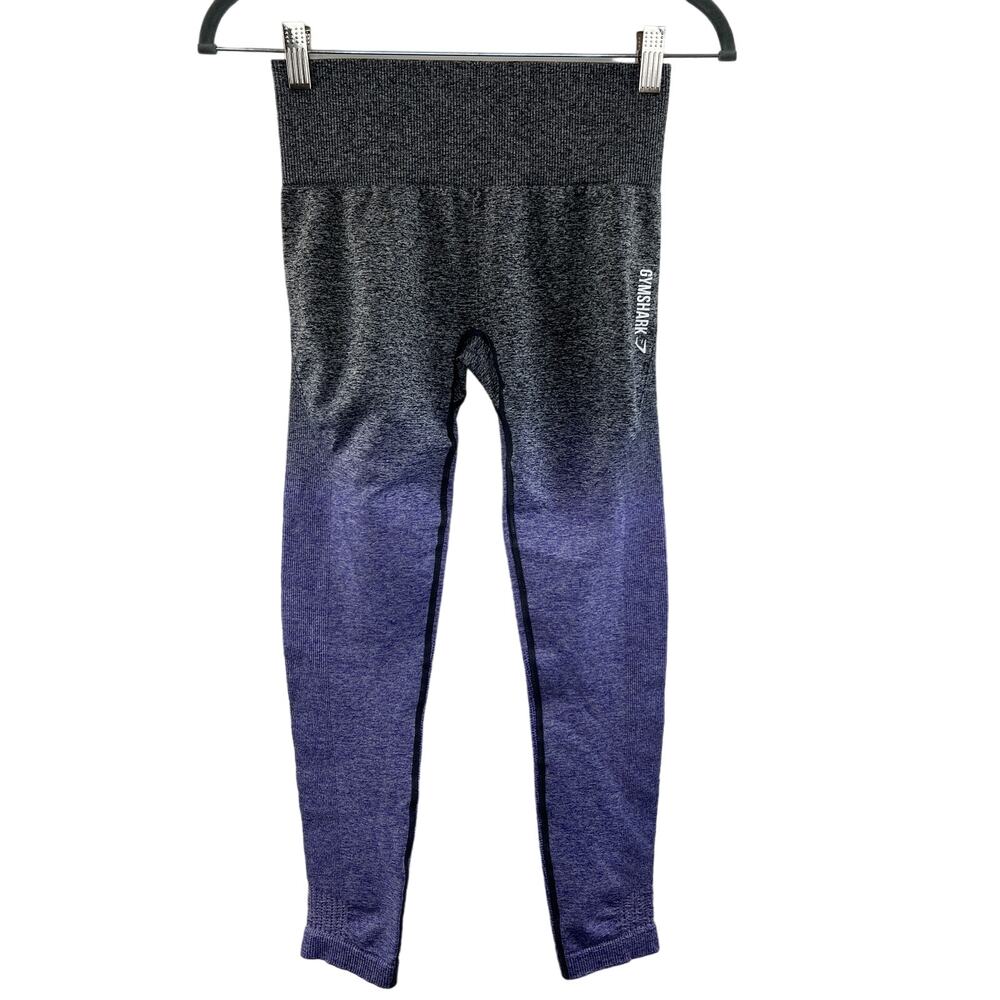 Gymshark Gray & Purple Ombre Adapt Seamless High Rise Ankle Leggings X-Small XS